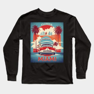 Miami Florida United States of America Tourism Vintage Poster Long Sleeve T-Shirt